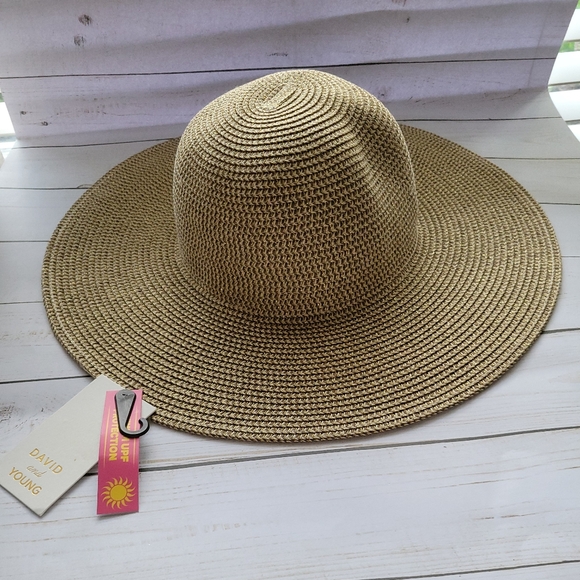 David and Young Tan Wide-Brimmed Sun Hat - Picture 1 of 7